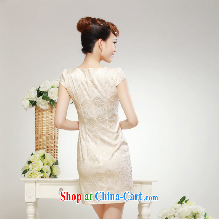 2014 summer new improved stylish beauty charm sexy outfit daily standard embroidery, cheongsam dress yellow 2XL pictures, price, brand platters! Elections are good character, the national distribution, so why buy now enjoy more preferential! Health