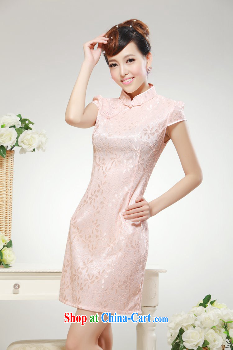 2014 new elegant beauty graphics thin summer improved stylish lace day Ms. sweet dresses skirt pink XL pictures, price, brand platters! Elections are good character, the national distribution, so why buy now enjoy more preferential! Health
