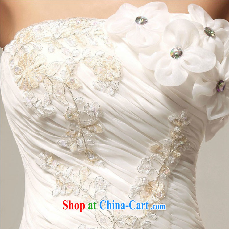 Baby bridal wedding dresses Korean Korean sweet water drilling flowers erase chest strap with marriages wedding white. Do not return - size please leave a message, my dear Bride (BABY BPIDEB), online shopping