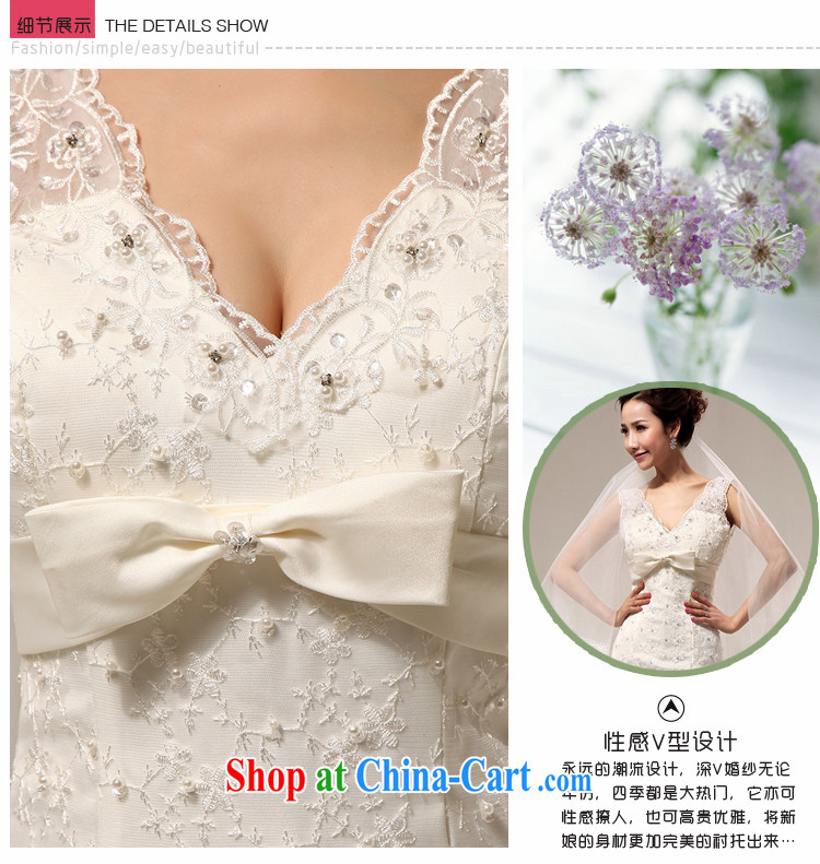 Baby bridal wedding dresses Deep V shoulders lace sweet-waist crowsfoot small tail marriages wedding dresses white M pictures, price, brand platters! Elections are good character, the national distribution, so why buy now enjoy more preferential! Health
