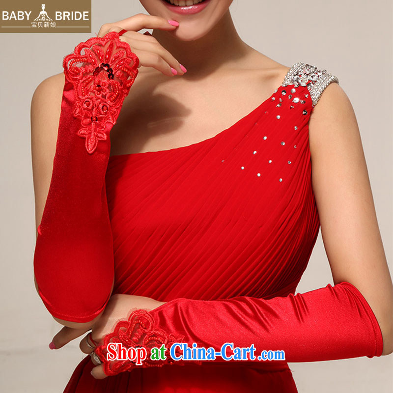 Baby bridal photo building dedicated to wedding dresses Evening Dress Evening Dress_lace satin embroidered beads no means red long gloves 10