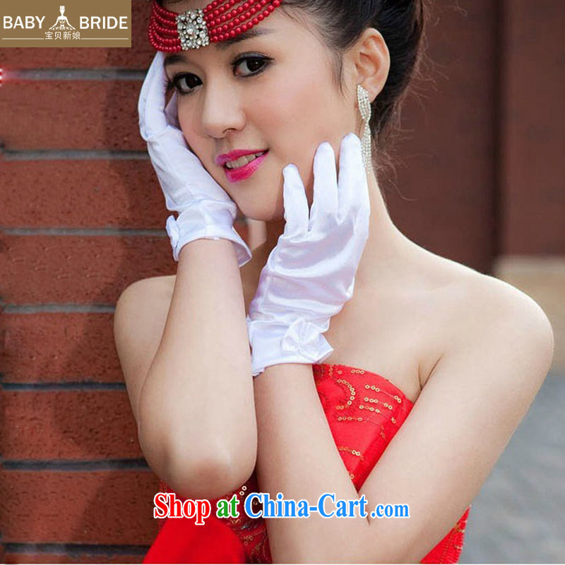 Baby bridal bowtie short gloves, satin gloves, flexible feel good, Suzhou wedding dresses dresses gloves 13
