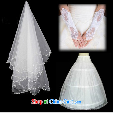 There is embroidery bridal upscale wedding dresses accessories Combo Package and yarn + skirt stays + gloves white and it is absolutely not a bride, shopping on the Internet