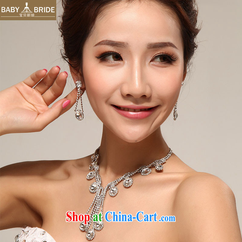 Baby bridal 11,000 sparkling water droplets, stylish water diamond necklace Korean-style wedding jewelry, shadow floor Jewelry jewelry 34