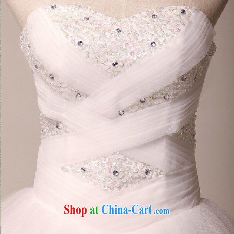 Diane M Qi 2014 new bridal wedding dresses Korean Princess manually staple Pearl Deluxe Multi-level the tail wiped chest graphics thin strap white. Do not return - size, message, Diane M Qi, shopping on the Internet