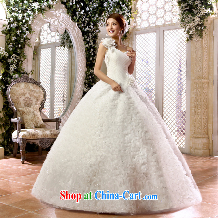 There is embroidery bridal 2015 Korean wedding dress single shoulder flowers sweet Princess a shoulder with wedding white M pictures, price, brand platters! Elections are good character, the national distribution, so why buy now enjoy more preferential! Health