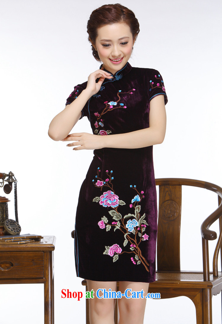 Slim li know 2015 new women embroidery manual tray clip elegant purple atmosphere improved stylish short cheongsam QR 323 purple XXL pictures, price, brand platters! Elections are good character, the national distribution, so why buy now enjoy more preferential! Health