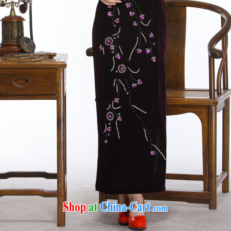 Slim li know 2014 new, improved stylish and elegant nails Pearl Openwork long, really plush robes QR 327 purple XXL, slim Li (Q . LIZHI), online shopping