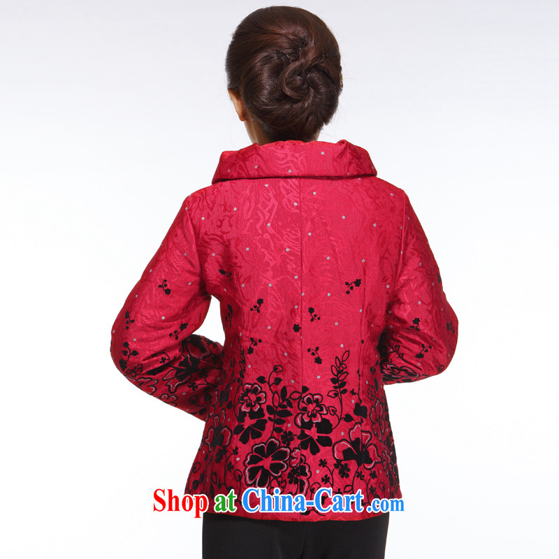 Slim li know 2015 autumn and winter, new, Ms. Tang on the buckle hot, red quilted coat hair for improved T-shirt QB - 002 red XXXL, slim Li (Q . LIZHI), shopping on the Internet