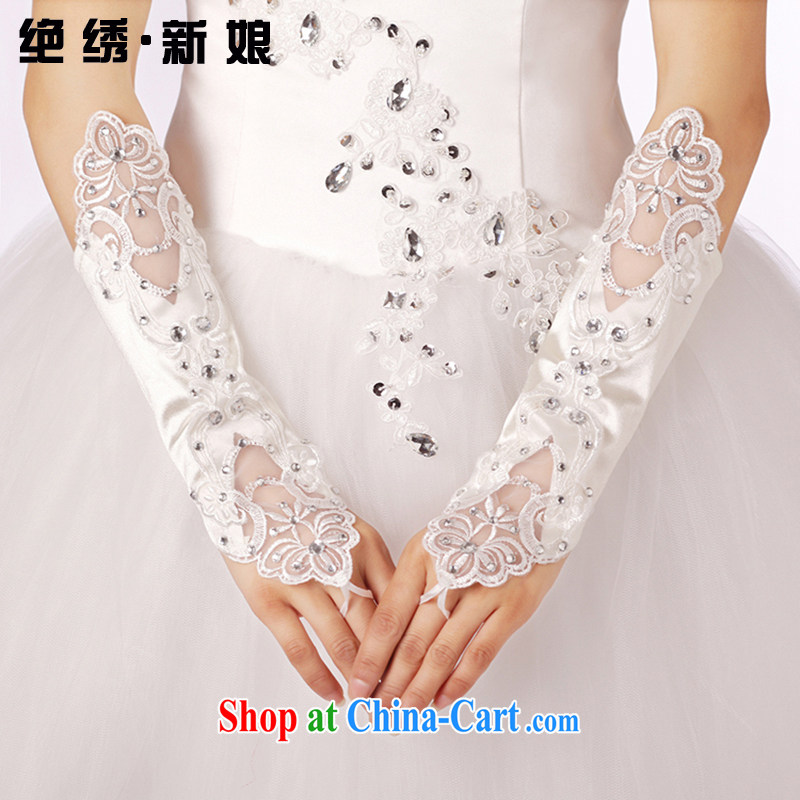 There is embroidery bridal 2014 new promotions bridal gloves wedding gloves dress gloves dual-head take gloves, is by no means embroidered bridal, shopping on the Internet
