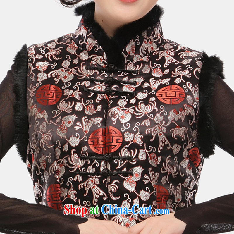 Slim li know 2015 spring loaded Tang T-shirt female Ma 甲士 Chinese long quilted vests and improved cheongsam Ma folder coin a coin 34 black vest XXXL, slim Li (Q . LIZHI), online shopping