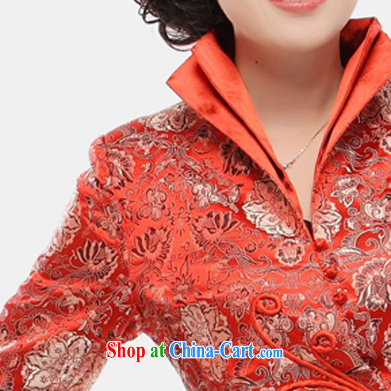 The slim li know as soon as possible brocade coverlets standard Chinese, Spring Loaded T-shirt Chinese long-sleeved dress jacket 2015 QR 54 red S, slim Li (Q . LIZHI), online shopping