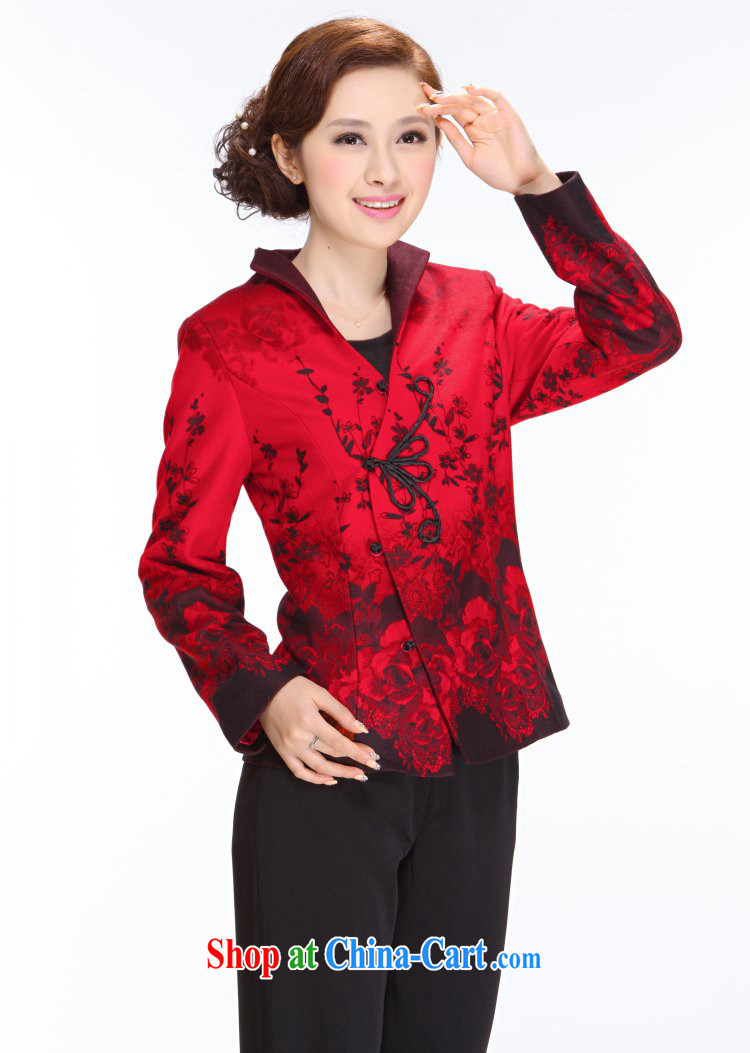 Tang Women's clothes winter clothes 2013 New, Old mother Tang fitted T-shirt jacket, Ms. Tang red 4 XL pictures, price, brand platters! Elections are good character, the national distribution, so why buy now enjoy more preferential! Health