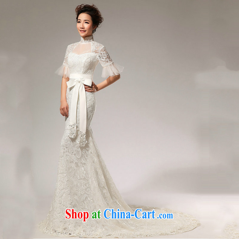 It is also optimized their swords into plowshares, felt that the small crowsfoot spring and summer in the cuff collar lace-tail wedding XS 5239 white XL, optimize color swords into plowshares, and shopping on the Internet