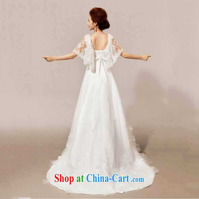 There are optimized color Kingfisher wedding tail short-sleeved wedding wedding a Field shoulder wedding lace XS 5235 white XXXL, optimize color swords into plowshares, and shopping on the Internet