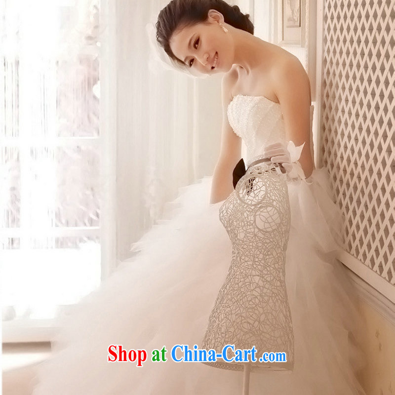 There are optimized color Kingfisher Korean-style Princess graphics thin wedding wiped his chest large shaggy skirt with Korean wedding XS 5226 white XXL, yet also optimize their swords into plowshares, and shopping on the Internet