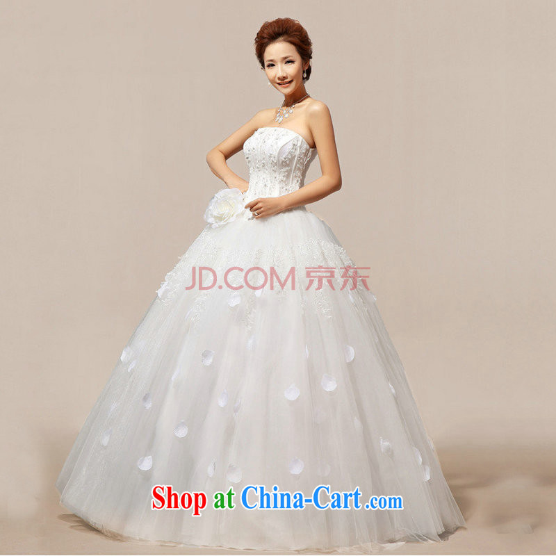 There are optimized color Kingfisher Korean Korean sweet flowers marriages wedding dresses XS 5233 white XL