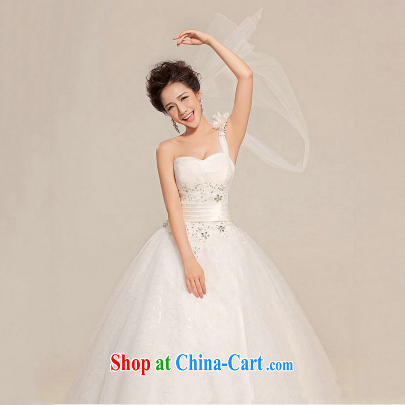 It is also optimized condolence new wedding single shoulder dress Korean-style with bare chest wedding dresses Korean sweet Princess white wedding XS 5215 white XXL, optimize color swords into plowshares, and shopping on the Internet