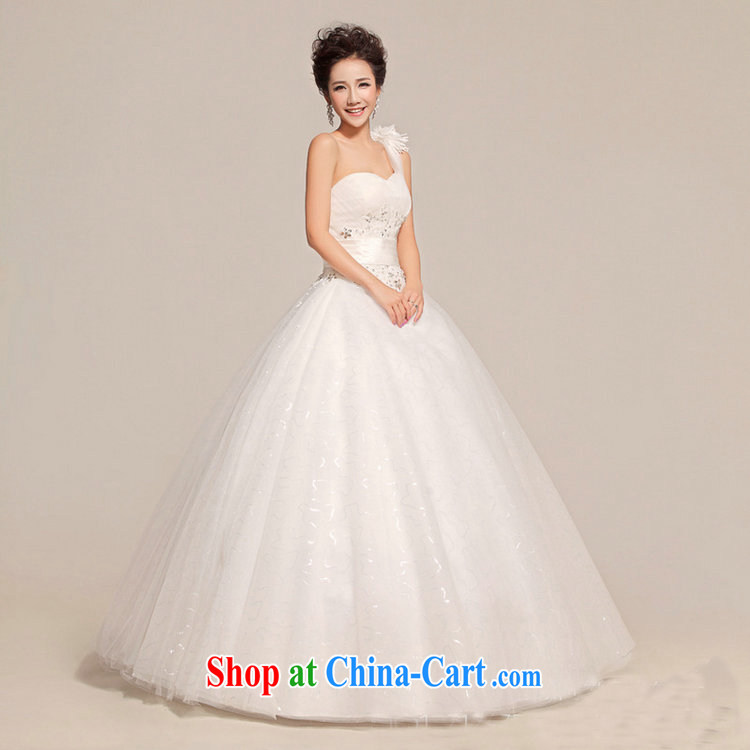 It is also optimized condolence new wedding single shoulder dress Korean style with bare chest wedding dresses Korean sweet Princess white wedding XS 5215 white XXL pictures, price, brand platters! Elections are good character, the national distribution, so why buy now enjoy more preferential! Health