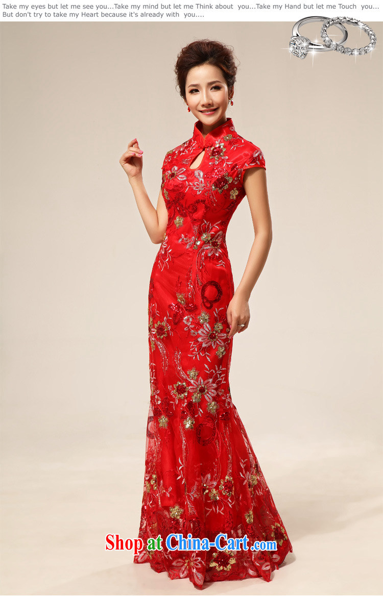 Taiwan's population bridal cheongsam dress stylish improved lace retro red bows cheongsam XS 2287 red XXL pictures, price, brand platters! Elections are good character, the national distribution, so why buy now enjoy more preferential! Health