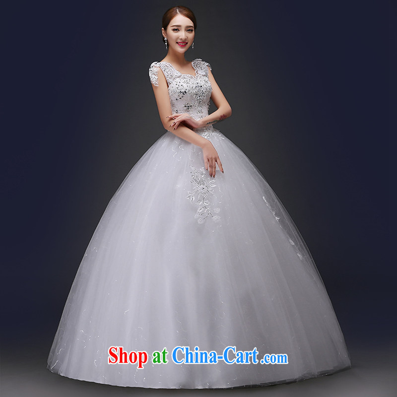 There is embroidery wedding dresses 2015 spring and summer new bride wedding dress a field package double-shoulder lace V for Korean-style with wedding dress white XXL, embroidered bridal, shopping on the Internet