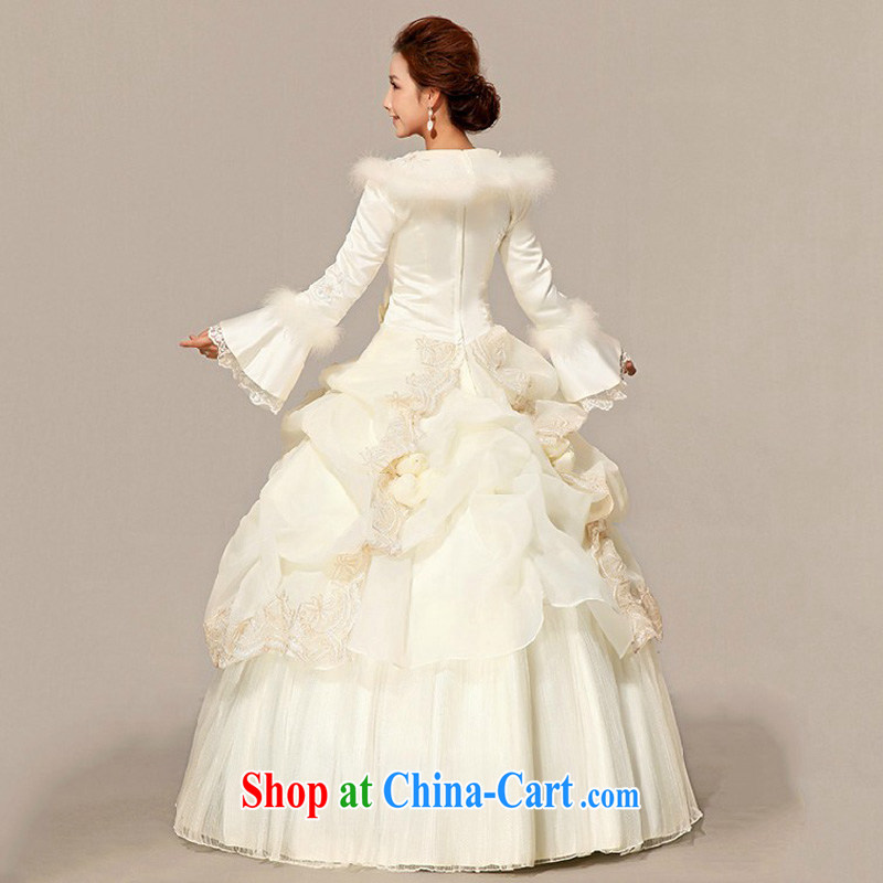 Baby bridal winter wedding Princess bride's long-sleeved with wedding dresses 2014 new winter, cotton wedding Hong Kong fashionable color L, my dear bride (BABY BPIDEB), online shopping