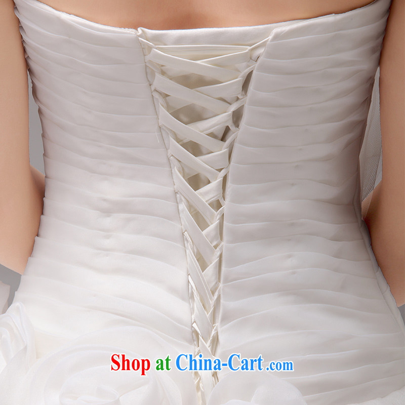 MSLover asymmetric design with flowers Princess bride Korean wiped chest strap with wedding 2225 ivory L, name, Elizabeth (MSLOVER), shopping on the Internet