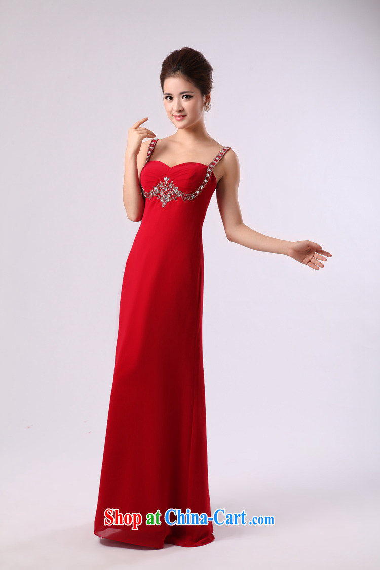 Elegant red strap Pearl nails, long, large bridal wedding dress toast service banquet dress red XXL pictures, price, brand platters! Elections are good character, the national distribution, so why buy now enjoy more preferential! Health