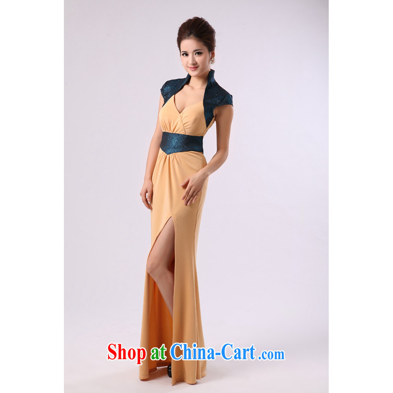 Deep V for long, large vertical collar charm dress ethnic dance uniforms choral Service Command Stage service picture color custom
