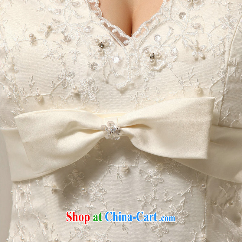 Optimize Philip Wong Yu-hong the royal old fashioned sense V Deluxe lace beauty crowsfoot tail bridal wedding XS 7017 M white XXL, optimize, and shopping on the Internet