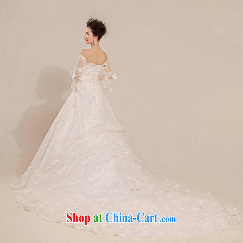 Optimize Hung-wedding-tail new stylish erase chest lace beauty shaggy skirts long-tail XS 7028 white XXL, optimize, and shopping on the Internet