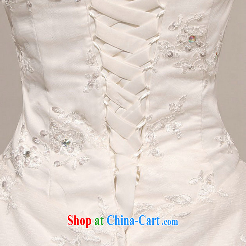 Optimize Hung-wedding-tail new stylish erase chest lace beauty shaggy skirts long-tail XS 7028 white XXL, optimize, and shopping on the Internet