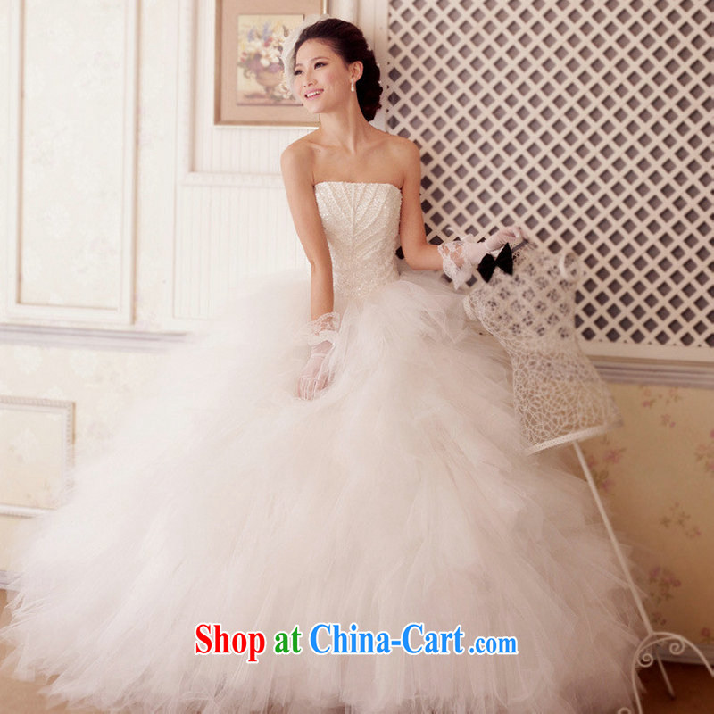 Optimize video bride married Yi Deluxe dress skirt banquet dress wiped chest graphics thin large shaggy dress XS 7038 M white XXL, optimize, and shopping on the Internet