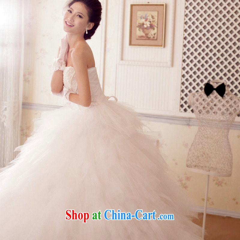 Optimize video bride married Yi Deluxe dress skirt banquet dress wiped chest graphics thin large shaggy dress XS 7038 M white XXL, optimize, and shopping on the Internet