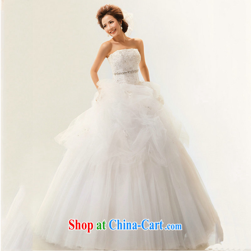 Optimize Hong 2014 spring and summer new wedding dresses Korean style with bare chest strap white gold Diamond Wedding Princess tail XS 7108 m White XXL, optimize, and shopping on the Internet