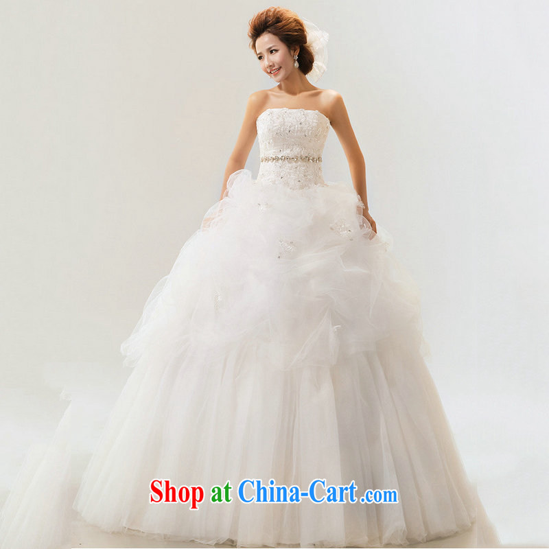Optimize Hong 2014 spring and summer new wedding dresses Korean style with bare chest strap white gold Diamond Wedding Princess tail XS 7108 m White XXL, optimize, and shopping on the Internet