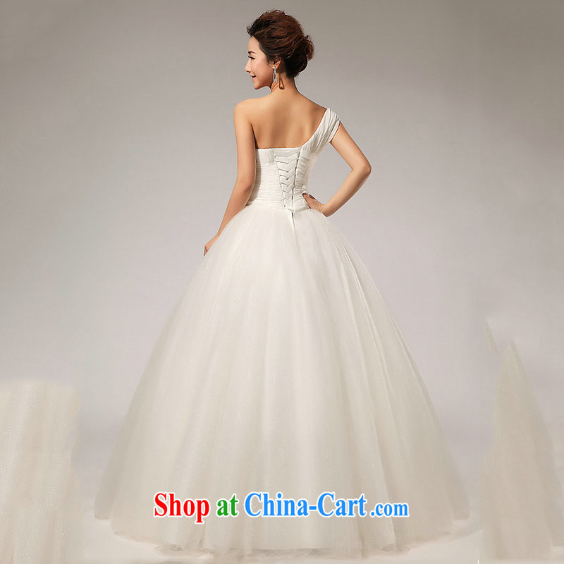 Optimize Hung-new single shoulder strap manually take Korean wedding dresses XS 7169 m White S, optimize, and shopping on the Internet