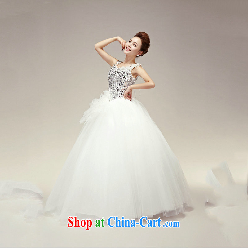 Optimize Hung-wedding dresses 2014 new sweet shoulders V collar wedding water drilling on drilling bridal wedding with wedding dresses XS 7167 m White XXL, optimize, and shopping on the Internet