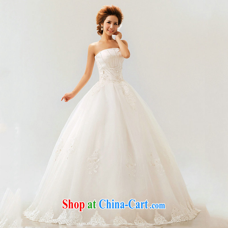 Optimize Hung-wedding dresses new 2014 spring and summer fashion marriages Korean wiped his chest strap with wood drill large Code women 7086 XS white S, optimize, and shopping on the Internet