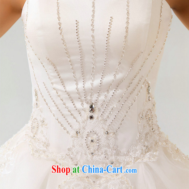 Optimize Hung-wedding dresses new 2014 spring and summer fashion marriages Korean wiped his chest strap with wood drill large Code women 7086 XS white S, optimize, and shopping on the Internet