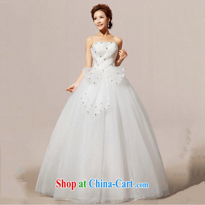 Optimize Hung-wedding dresses 2014 parquet drill Korean sweet Princess with bare chest spring wedding XS 7075 m White S, optimize, and shopping on the Internet