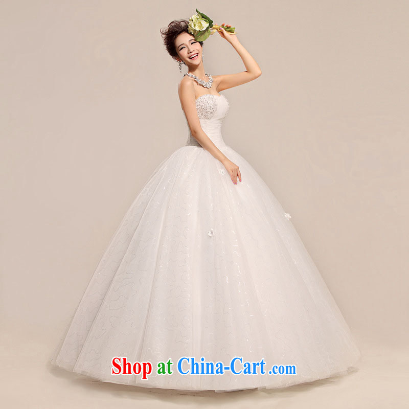 Optimize video sexy sweet Mary Magdalene-chest video build a waist Korea version pure white large skirt with wedding XS 7076 white XXL