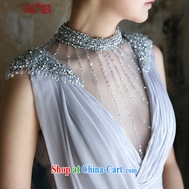 LAURELMARY sponsors the 2015 new Korean style wood drill long ball dress toast annual service dress such as the color blue and gray Custom size (contact Customer Service), sponsors, and shopping on the Internet