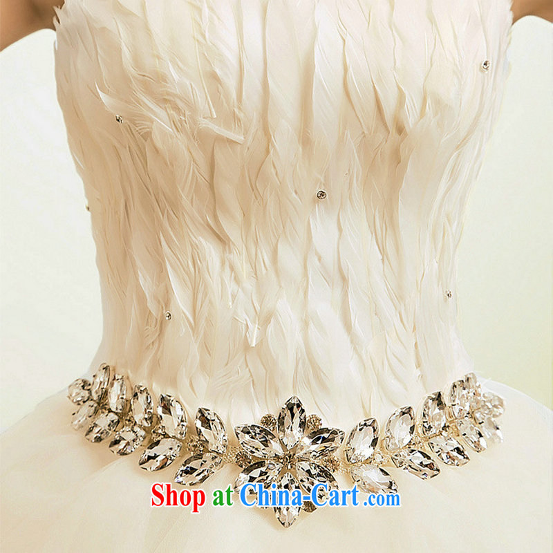 Optimize Hung-New 2013 Korean version Mary Magdalene feather chest Princess bride wedding wedding dresses XS 7080 m White XXL, optimize, and shopping on the Internet