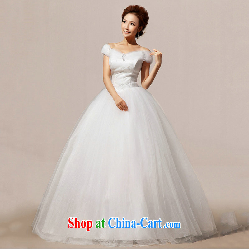 Optimize Hong-Xia new Korean double-shoulder with marriages graphics thin a field shoulder wedding canopy skirts female XS 7085 M white XXL, optimize, and shopping on the Internet