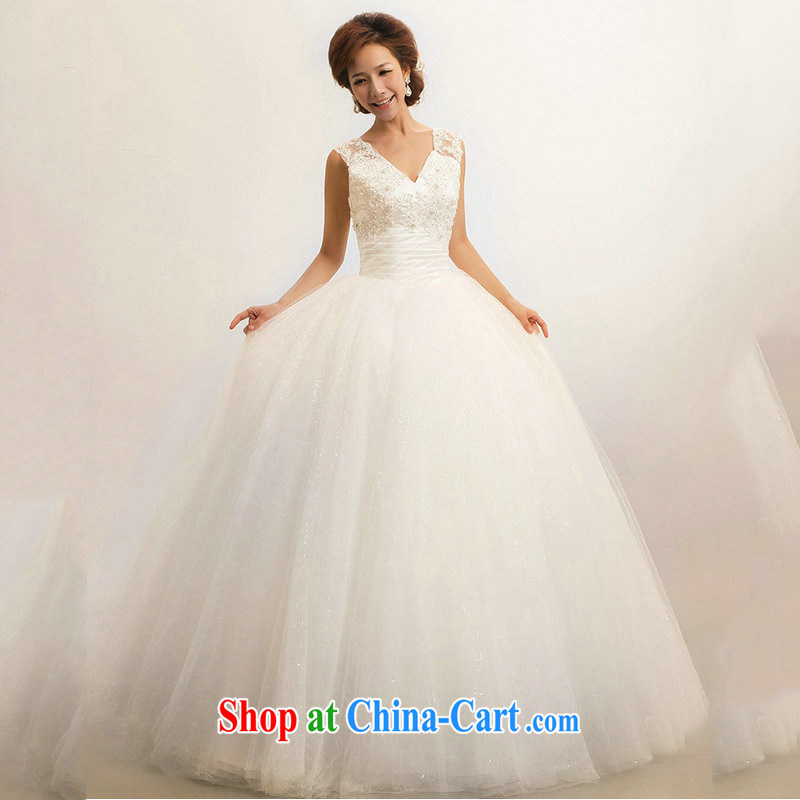 Optimize Hung-Korean video thin shoulders wedding tie-lace a Field shoulder with bridal wedding dress XS 7088 m White S, optimize, and shopping on the Internet