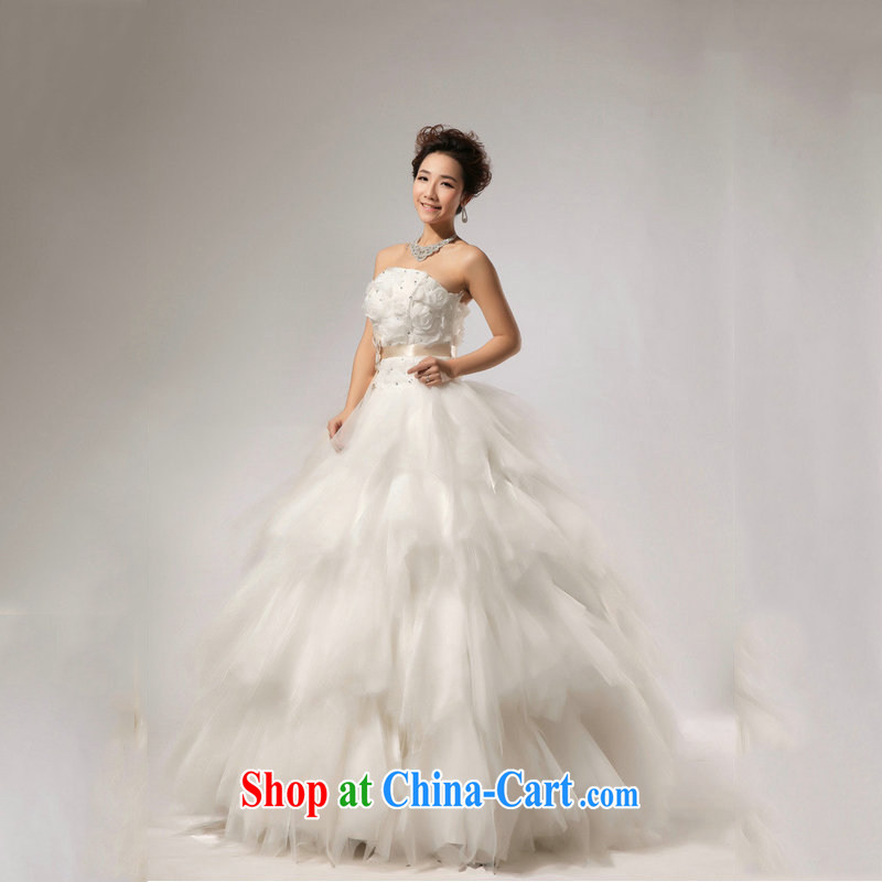 Optimize Hung-wedding dresses new 2014 spring and summer fashion marriages Korean wiped his chest strap with wood drill large Code women 7087 XS white XXL, optimize, and shopping on the Internet
