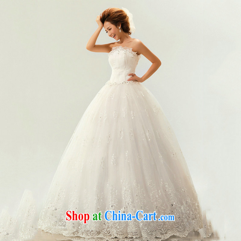 Optimize video wedding dresses new 2014 summer Korean bridal white beauty with parquet drill wiped her chest XS 7091 M white XXL, optimize, and shopping on the Internet