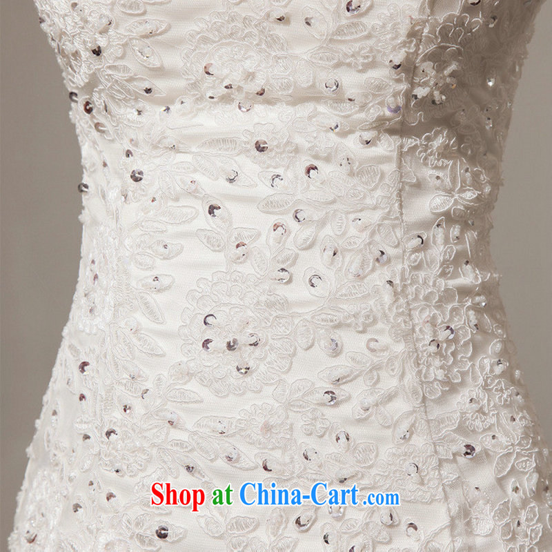 Optimize video wedding dresses new 2014 Winter Fashion a shoulder-tail crowsfoot cultivating Korean bridal double-shoulder type graphics thin XS 7096 M white XXL, optimize, and, on-line shopping