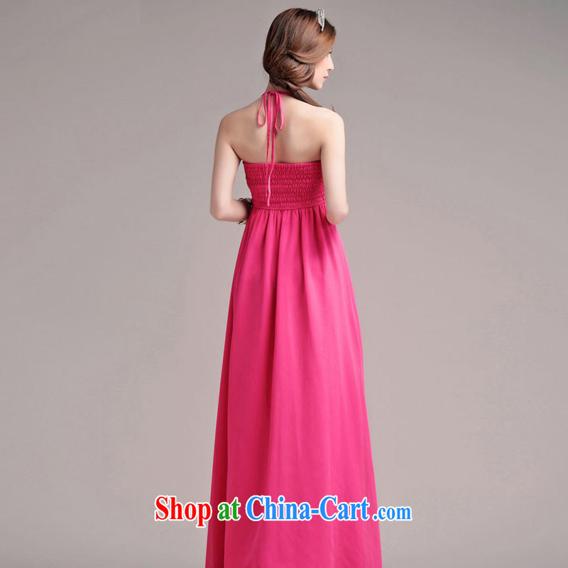 The Parting long marriage banquet toast snow woven dress 2015 Korean moderator stage wedding nails Pearl straps graphics thin dress dress 4874 pink XL code, the parting, and shopping on the Internet